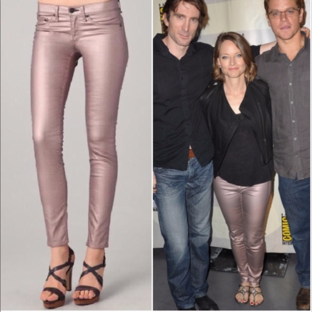 NWT Rag & Bone Jean Legging Rose Metallic Skinny